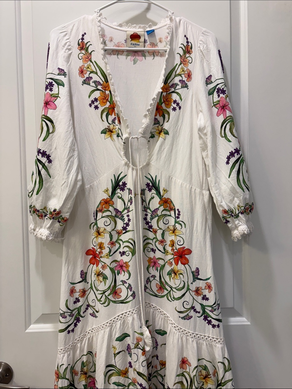Farm Rio x Anthropologie Cutout Floral Maxi Dress Size M - Picture 14 of 16